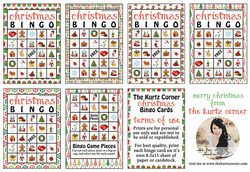 christmas bingo cards free for a class